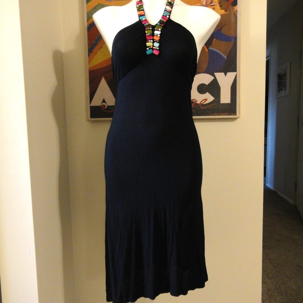 Hunkemoller Halter Dress  Swim Coverup Black Bead M